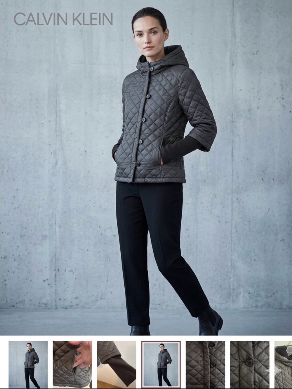 Calvin Klein Charcoal Quilted Puffer Jacket